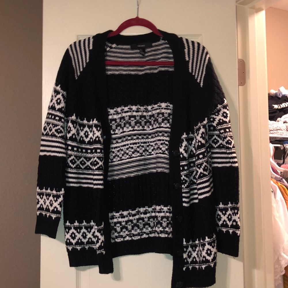 Forever 21 - black knit cardigan